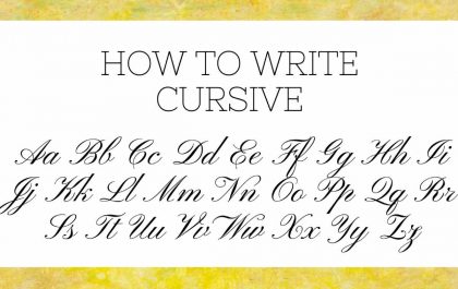 How To Write Cursive Letters