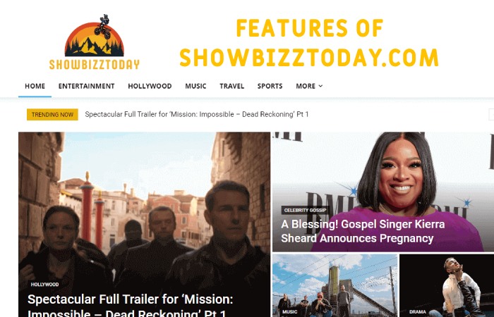Features Of Showbizztoday.com