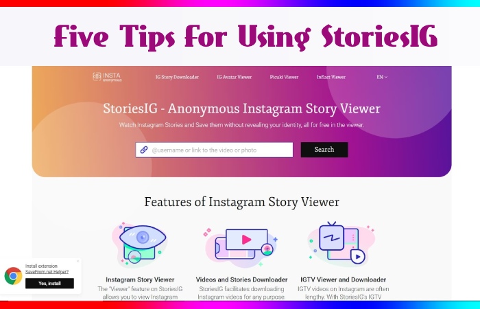Five Tips For Using StoriesIG